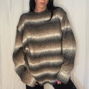 Cotton On Women's Sweater in Brown and Gray Stripes